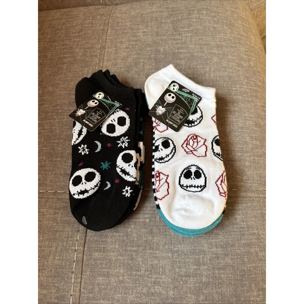 6 Pairs Nightmare Before Christmas Women's No Show Socks Jack Skellington NEW